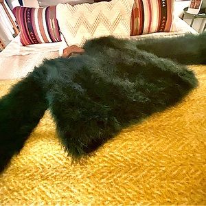 TURQUOISE FEATHER COAT